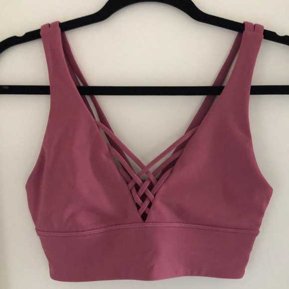 Lululemon Bind & Cross Bra- Moss Rose - Picture 6 of 9